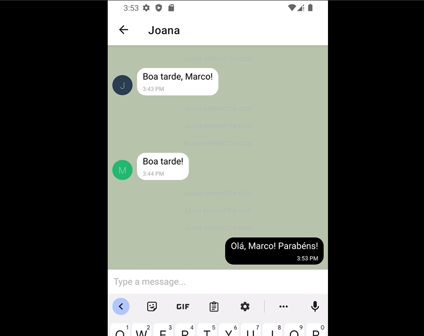 Chat App printscreen