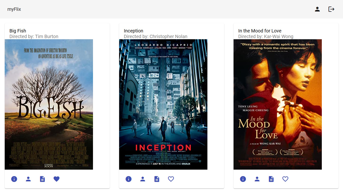 myFlix Angular printscreen