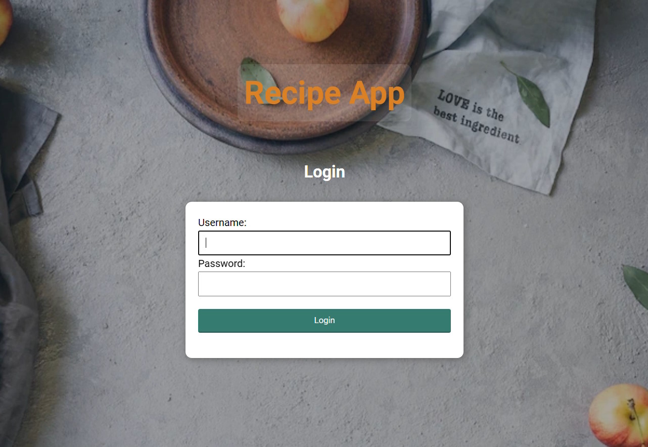 Recipe App printscreen